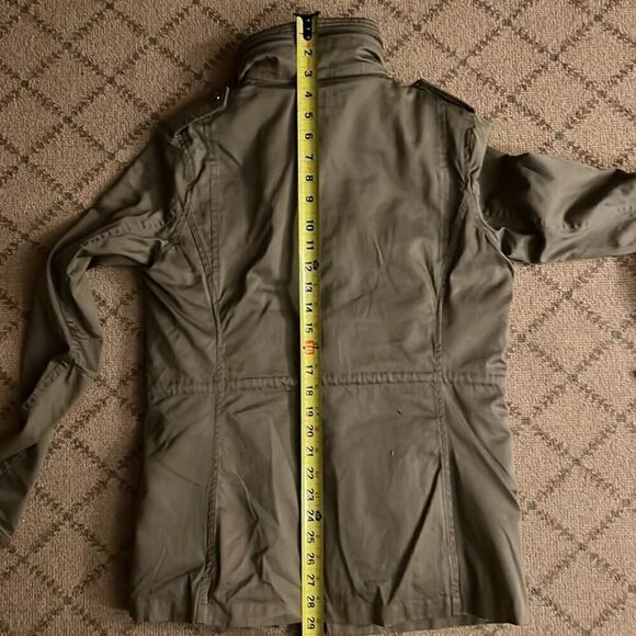 La Rok Luxe Army Green Safari Jacket w removable rabbit fur vest lining NWOT XS - Picture 8 of 10